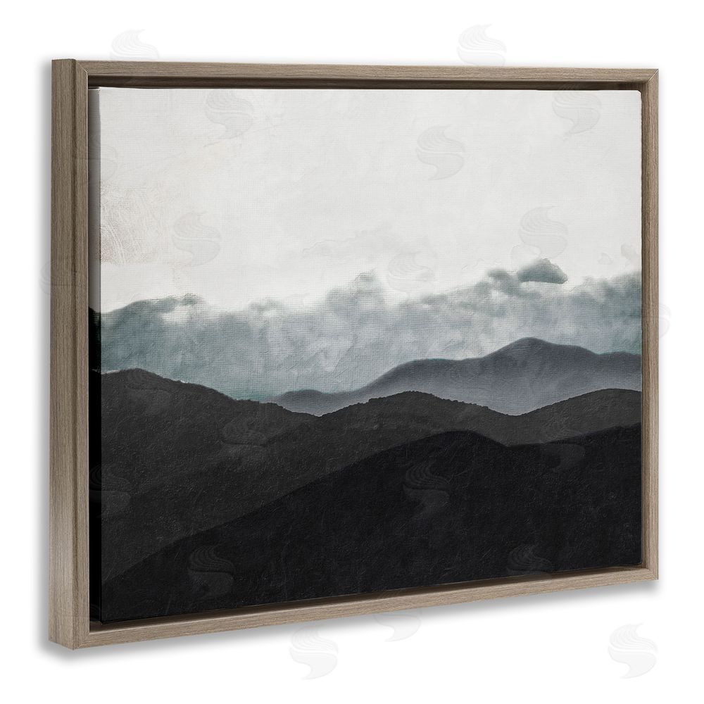 Sundance Graphics Layered Foggy Hills Brown Floating Frame Canvas Wall Art Print