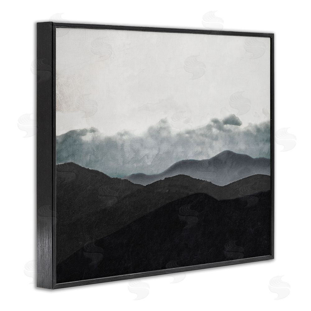 Sundance Graphics Layered Foggy Hills Black Framed Giclee Wall Art Print