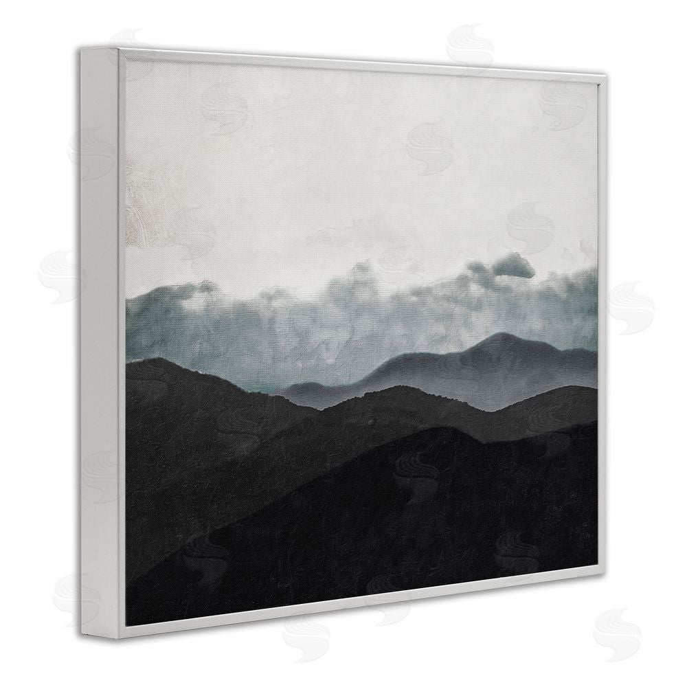 Sundance Graphics Layered Foggy Hills White Framed Giclee Wall Art Print