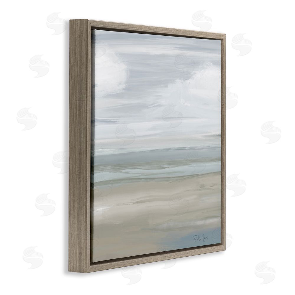 Sundance Graphics Another Day Peaceful Landscape Brown Floating Frame Canvas Wall Art Print