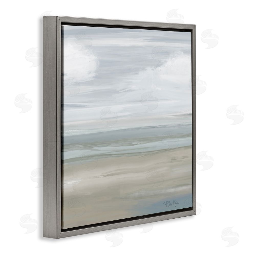 Sundance Graphics Another Day Peaceful Landscape Gray Floating Frame Canvas Wall Art Print