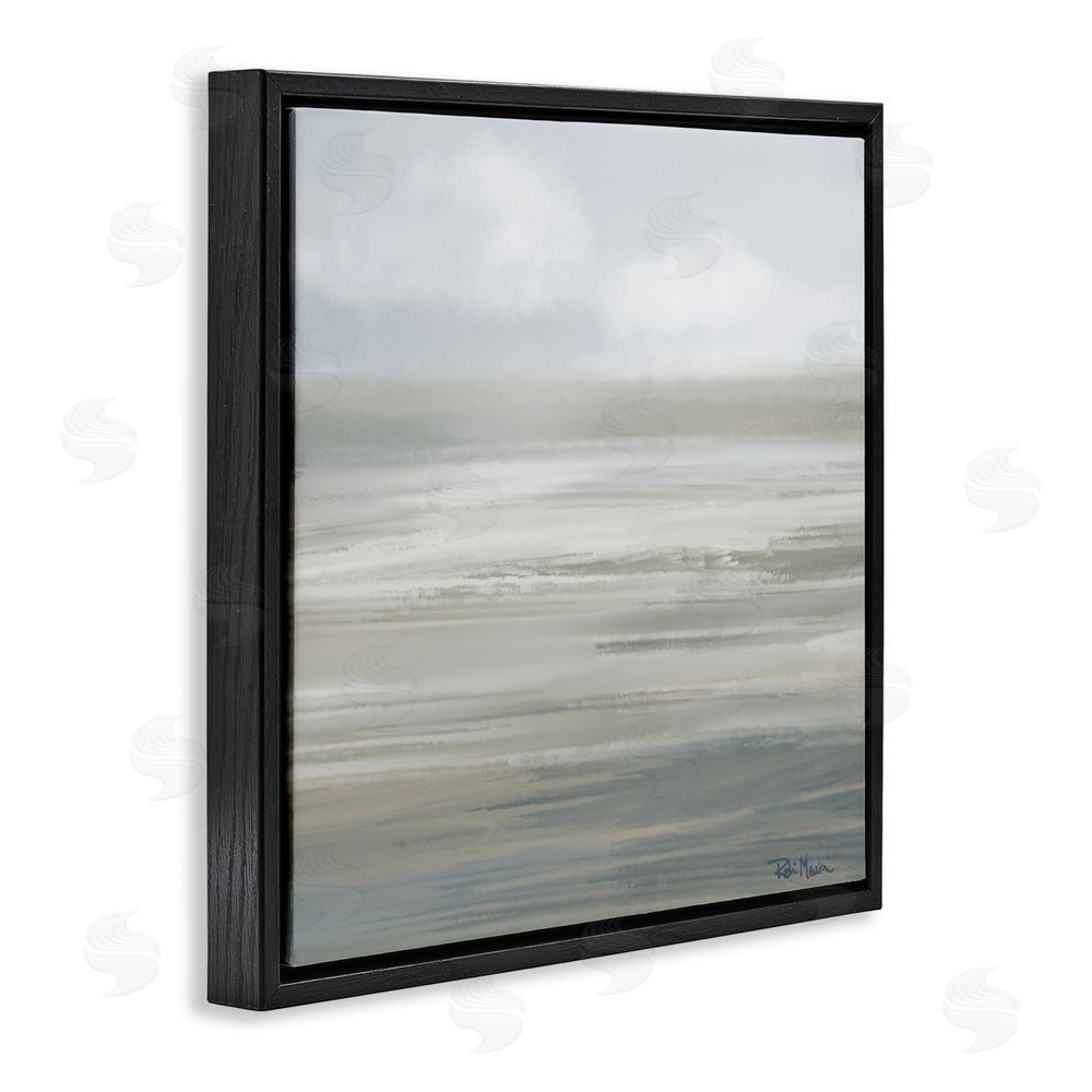 Sundance Graphics Mid Afternoon Landscape Black Floating Frame Canvas Wall Art Print