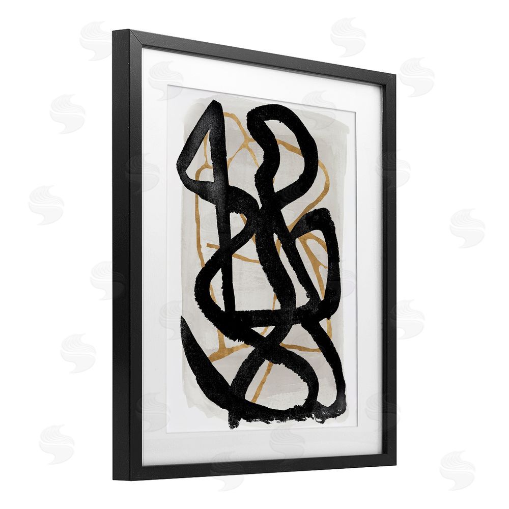 Sundance Graphics Hindsight Black & Beige Black Framed Print Under Glass Wall Art
