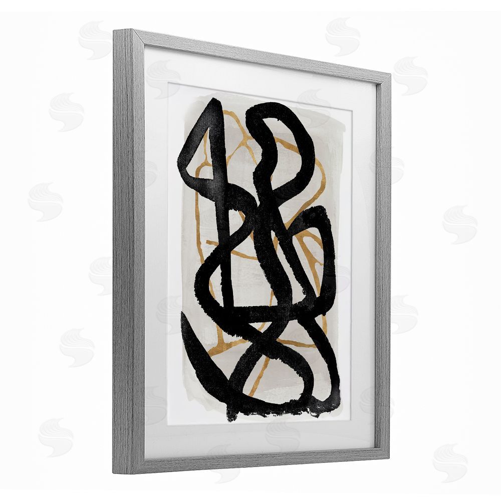 Sundance Graphics Hindsight Black & Beige Gray Framed Print Under Glass Wall Art