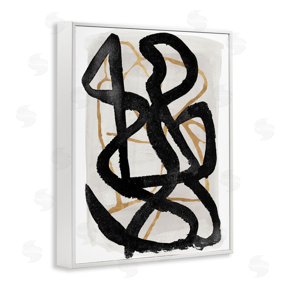 Sundance Graphics Hindsight Black & Beige White Framed Giclee Wall Art Print