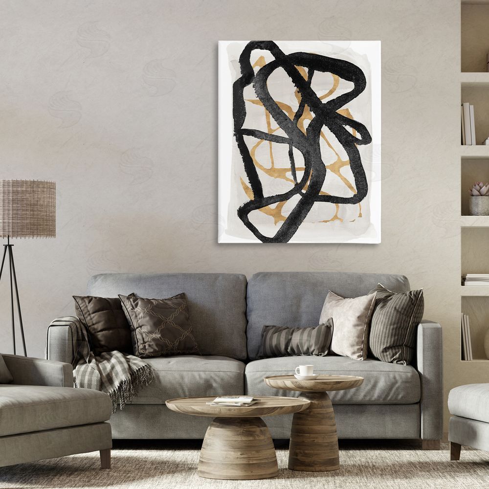 Sundance Graphics Expressive Hindsight in Black Canvas Wall Art Print in Room