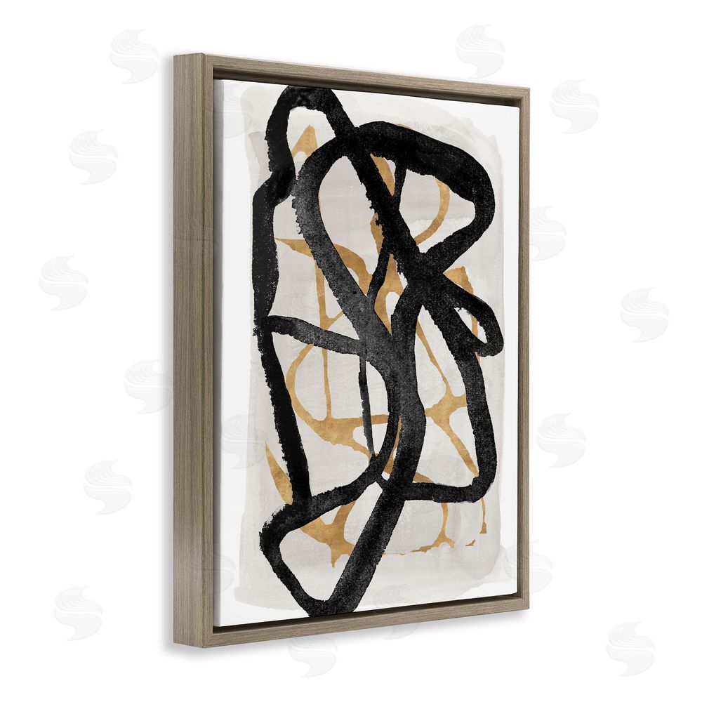 Sundance Graphics Expressive Hindsight in Black Brown Floating Frame Canvas Wall Art Print