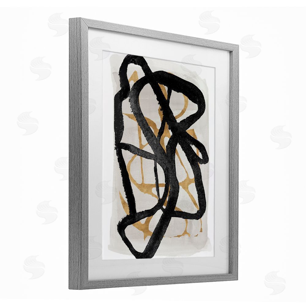 Sundance Graphics Expressive Hindsight in Black Gray Framed Print Under Glass Wall Art