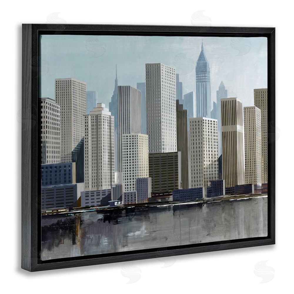 Lorenzo Collective New York City Sans Bridge Black Floating Frame Canvas Wall Art Print