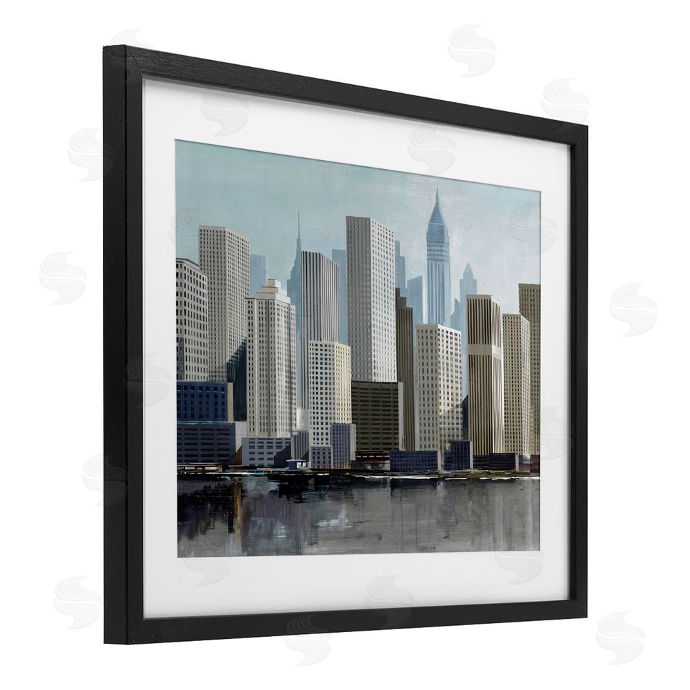 Lorenzo Collective New York City Sans Bridge Black Framed Print Under Glass Wall Art