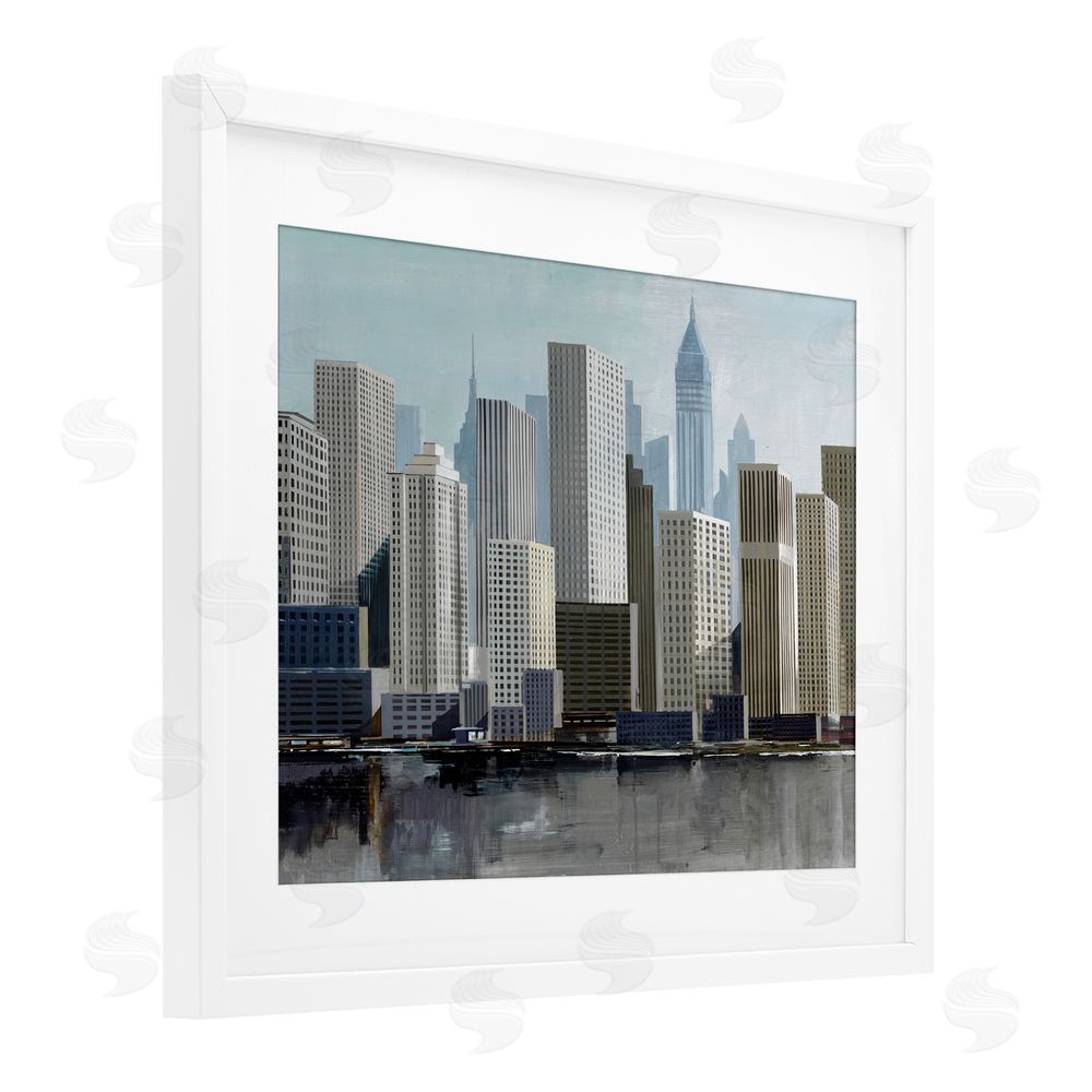 Lorenzo Collective New York City Sans Bridge White Framed Print Under Glass Wall Art