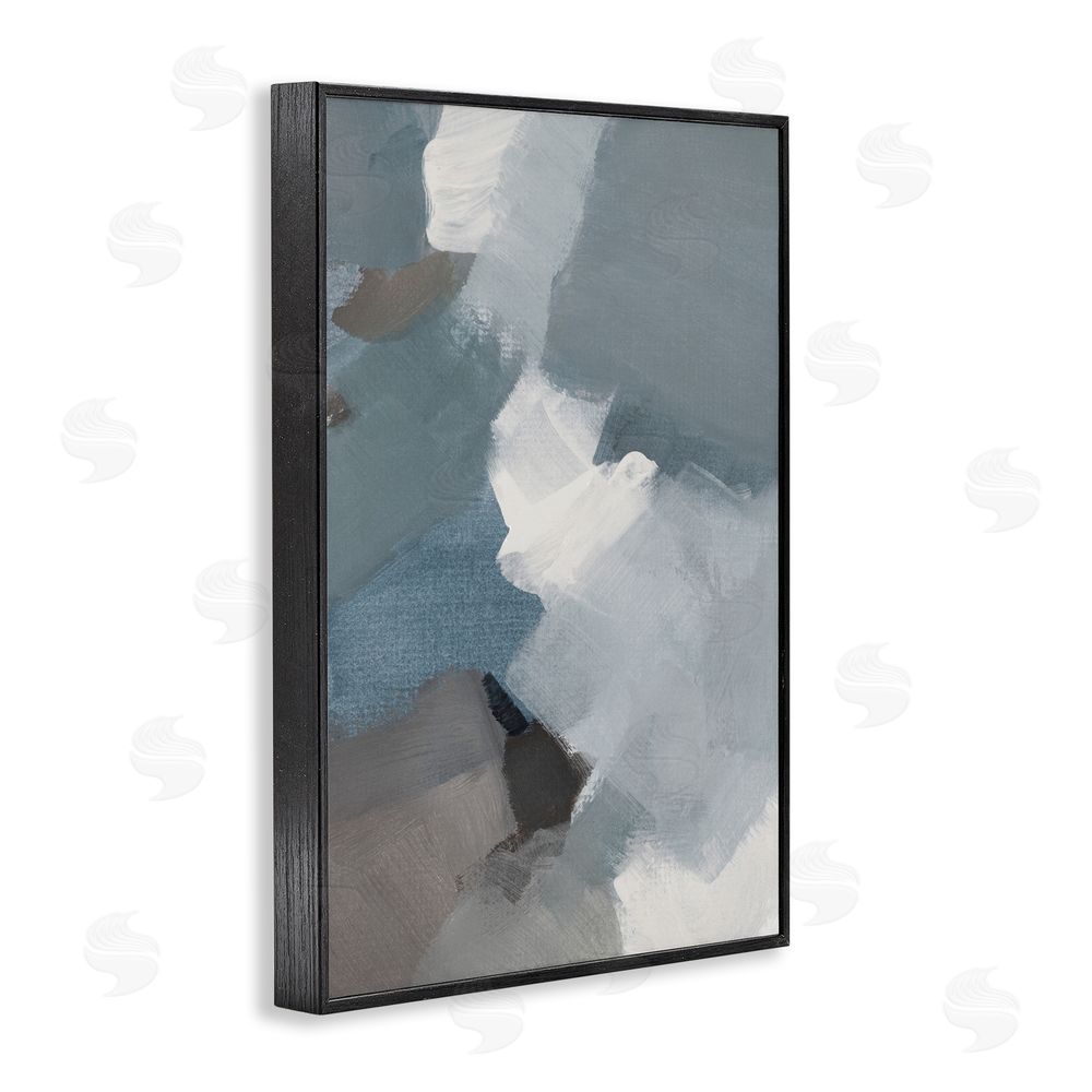 Lanie Loreth Stormy Grey Abstract Black Framed Giclee Wall Art Print