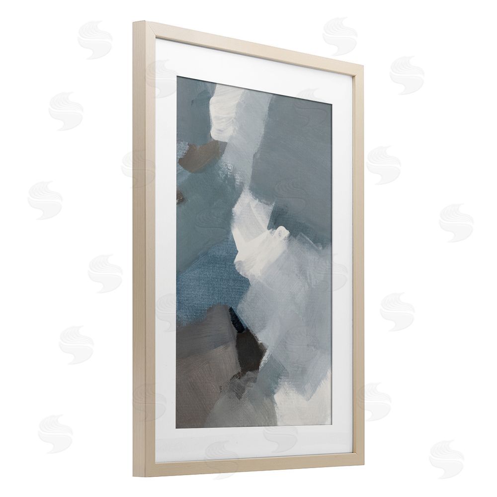 Lanie Loreth Stormy Grey Abstract Birch Framed Print Under Glass Wall Art