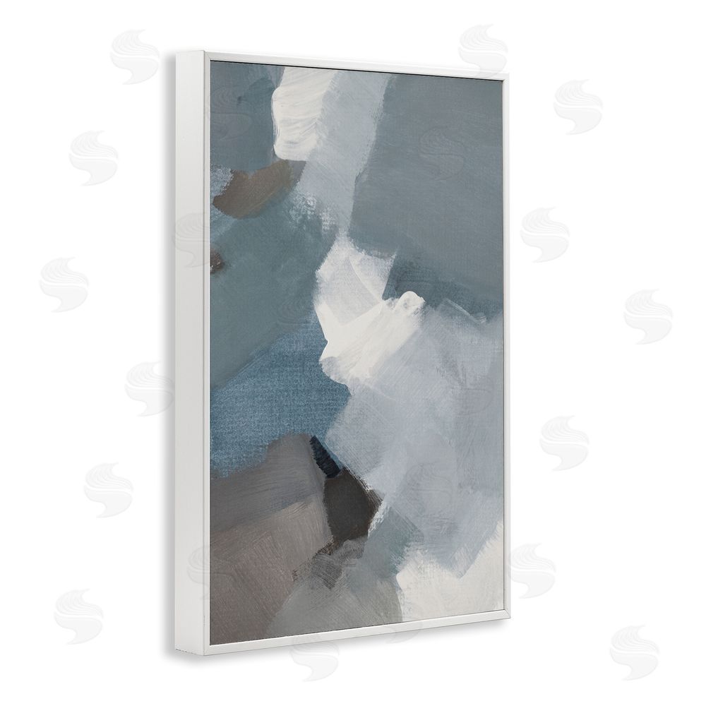 Lanie Loreth Stormy Grey Abstract White Framed Giclee Wall Art Print