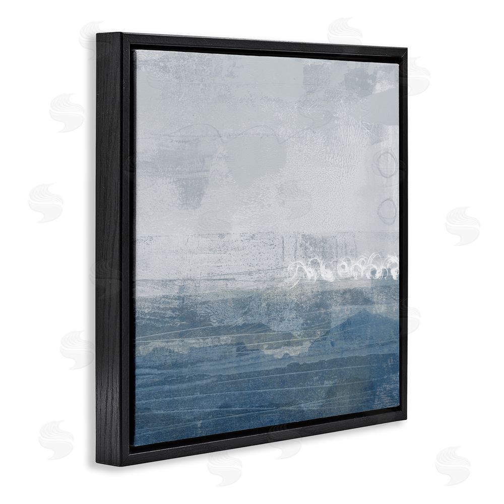 Dan Meneely Ocean Tide Abstract Black Floating Frame Canvas Wall Art Print