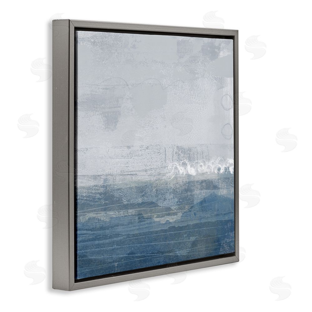 Dan Meneely Ocean Tide Abstract Gray Floating Frame Canvas Wall Art Print