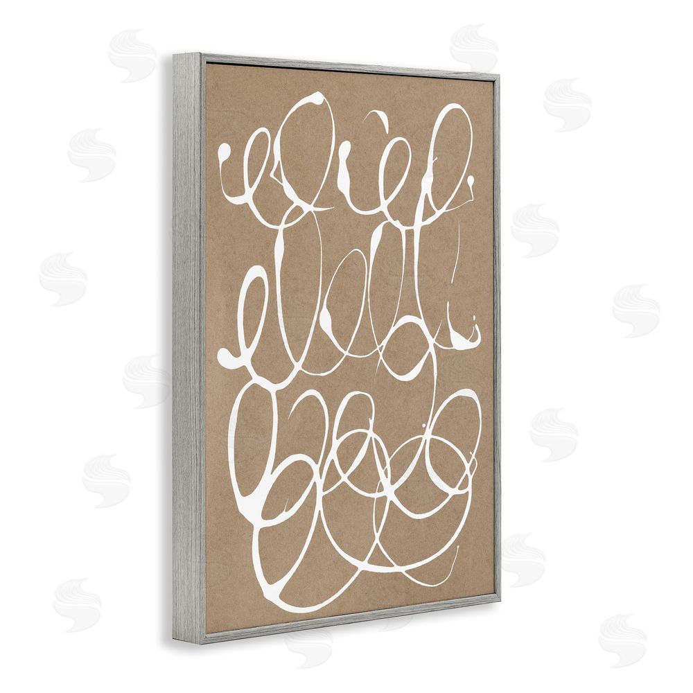 Susan Bryant Scribbled Taupe Circles Gray Framed Giclee Wall Art Print