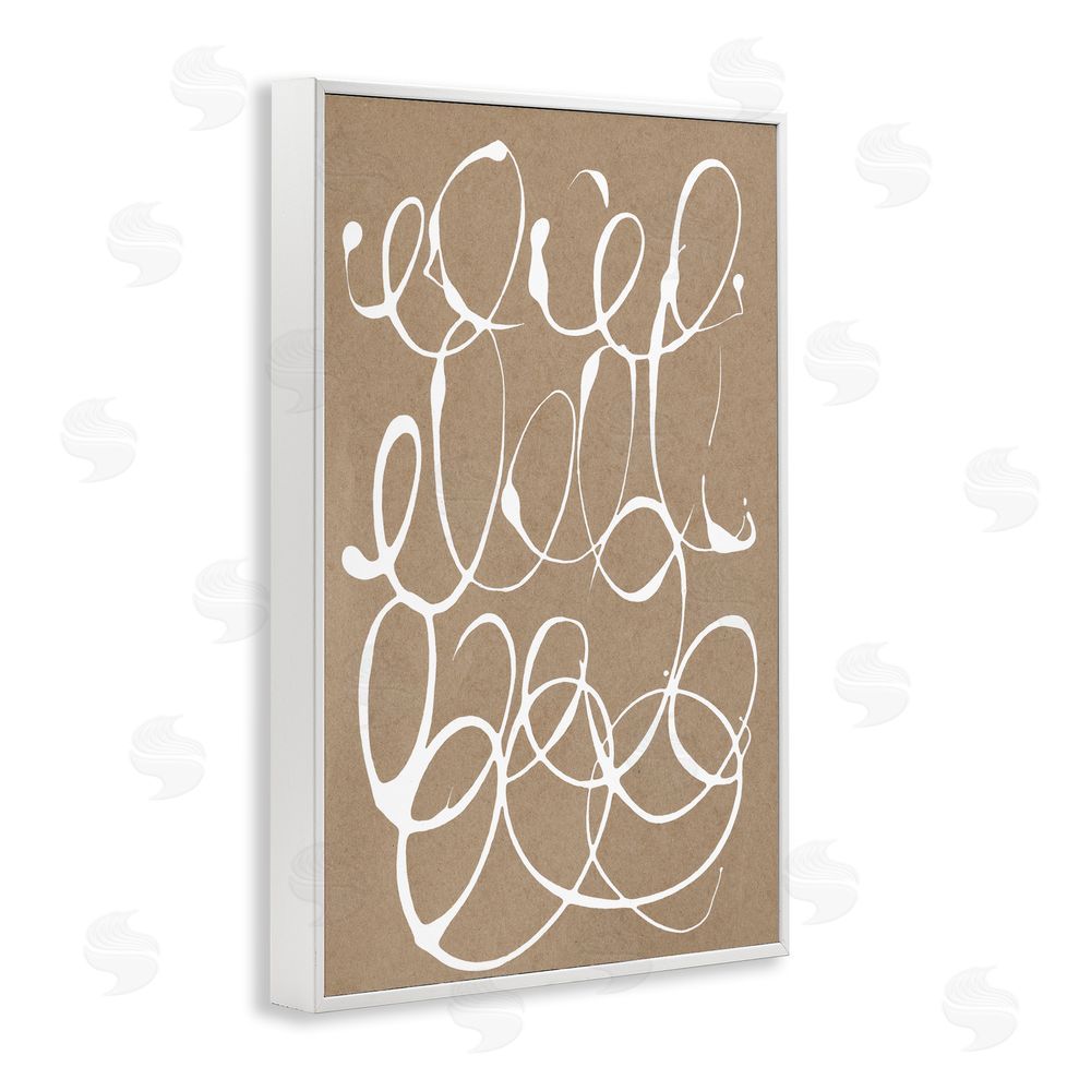 Susan Bryant Scribbled Taupe Circles White Framed Giclee Wall Art Print