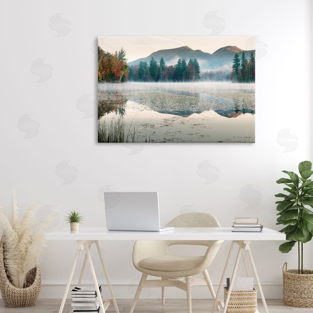 Shelley Lake Fall Foliage Circling Lake Canvas Art on Wall