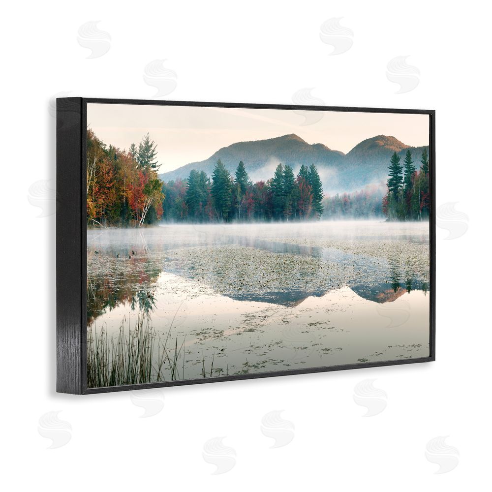 Shelley Lake Fall Foliage Circling Lake Black Framed Giclee Wall Art Print