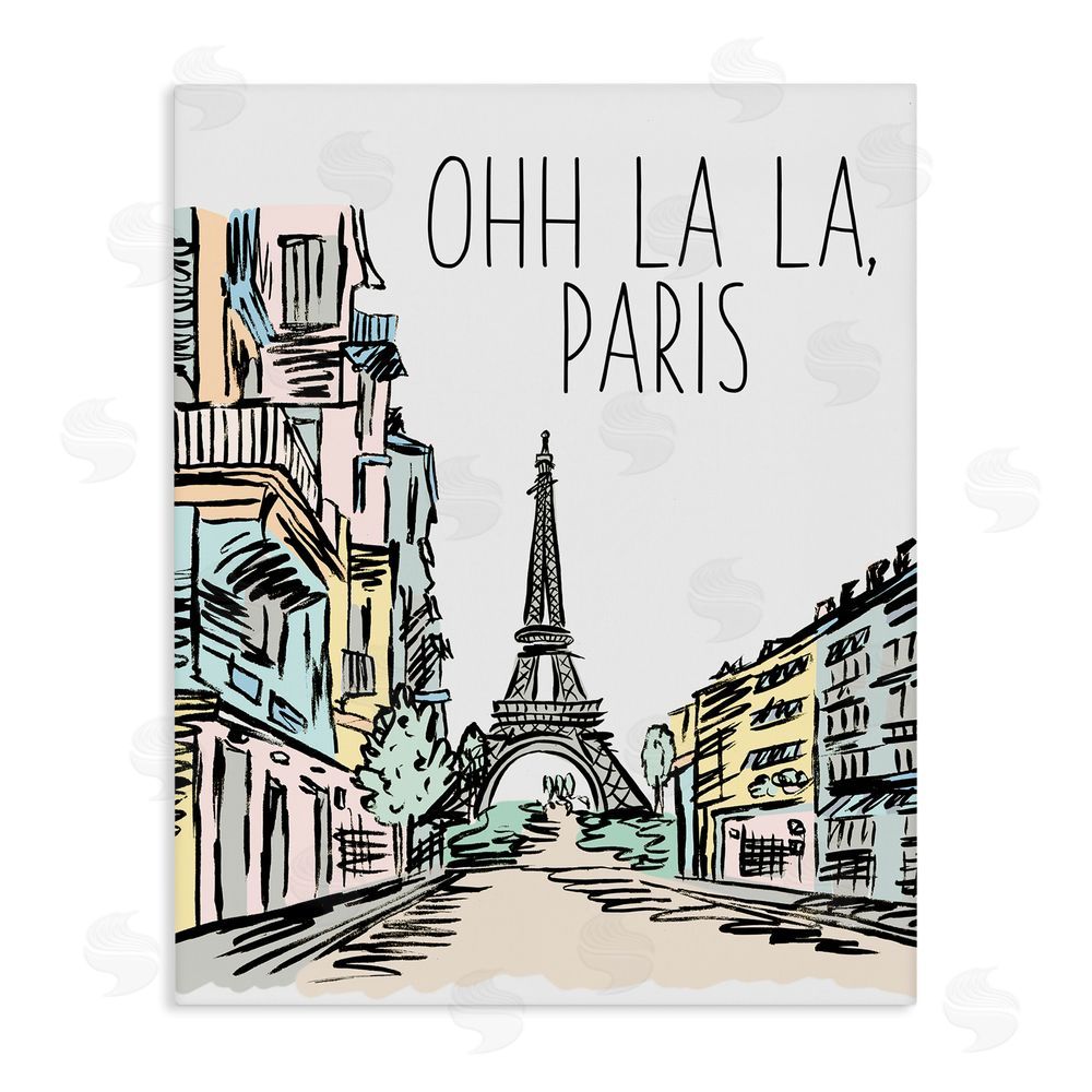 Elizabeth Medley Ohh La La Paris Stretched Canvas Wall Art Print