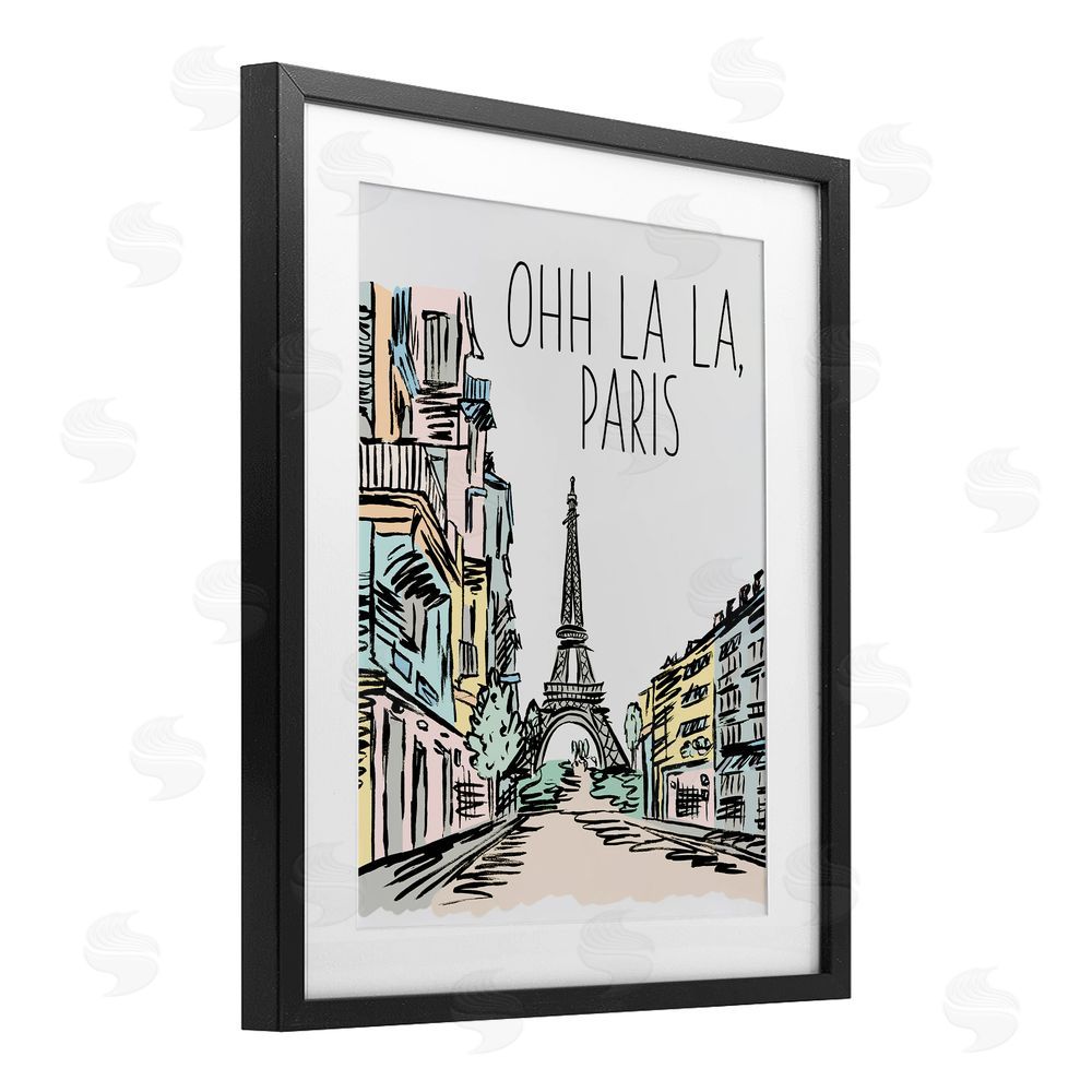 Elizabeth Medley Ohh La La Paris Black Framed Print Under Glass Wall Art