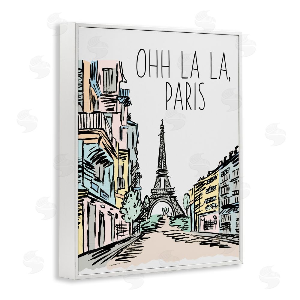 Elizabeth Medley Ohh La La Paris White Framed Giclee Wall Art Print