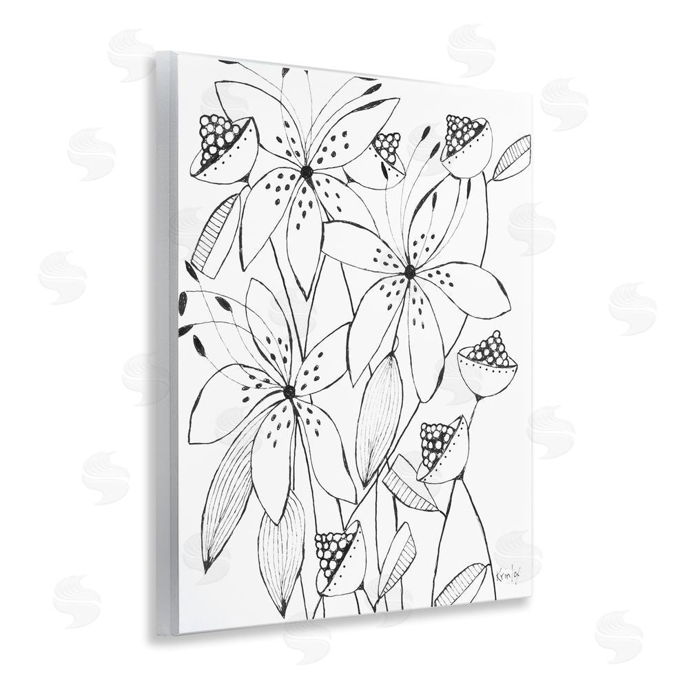 Krinlox Open Blooms Outline Wall Plaque Art Print