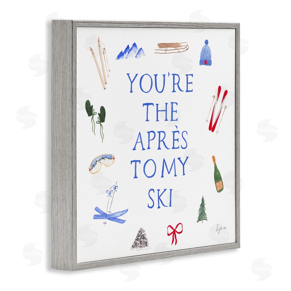Lucille Price You're The Apres To My Ski Gray Framed Giclee Wall Art Print