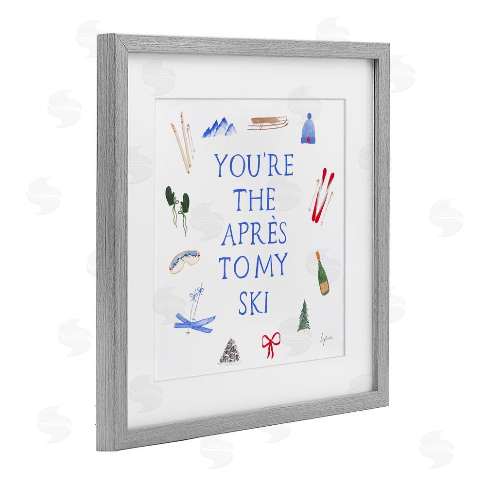 Lucille Price You're The Apres To My Ski Gray Framed Print Under Glass with White Mat Wall Art