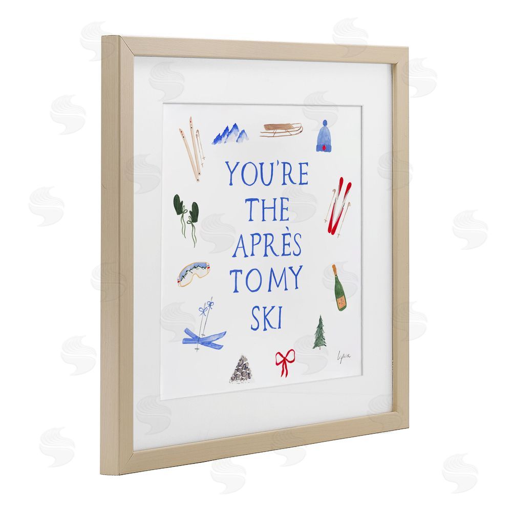 Lucille Price You're The Apres To My Ski Birch Framed Print Under Glass with White Mat Wall Art