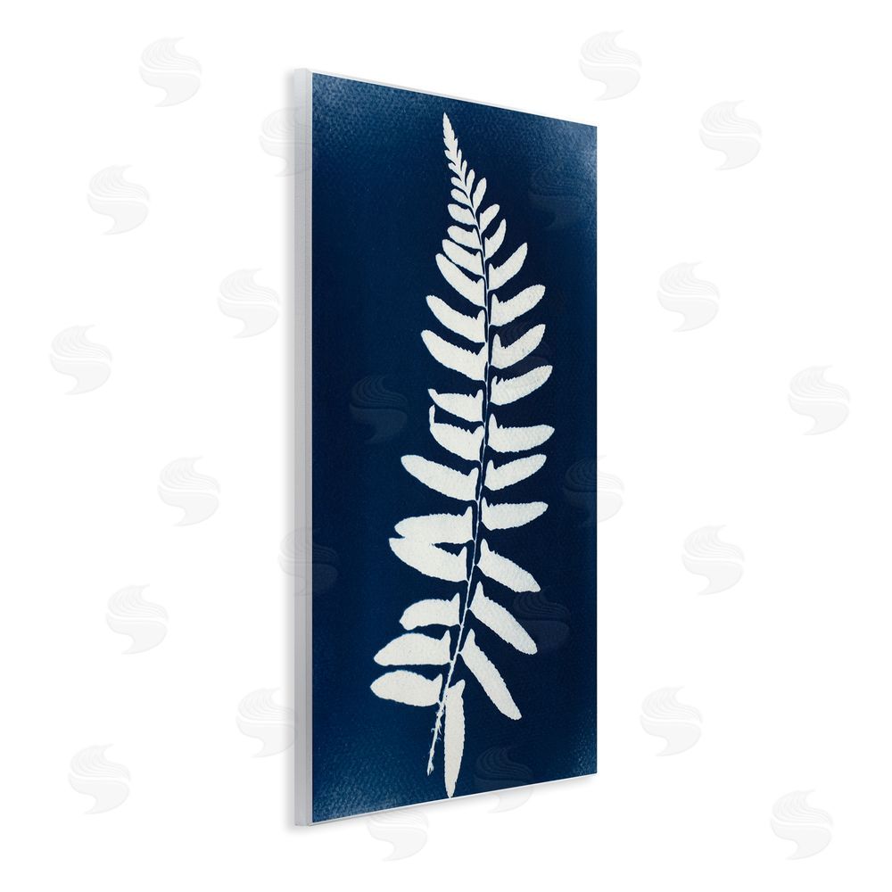 Lynn Byrd Fern Leaf on Indigo Wooden Wall Plaque Art Print