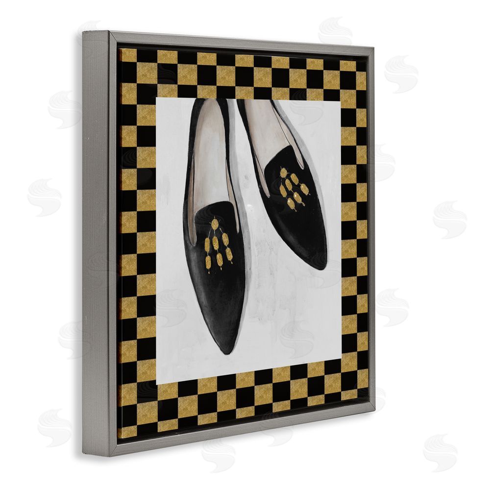 Sundance Graphics Luxe Black Flats Gray Floating Frame Canvas Wall Art Print