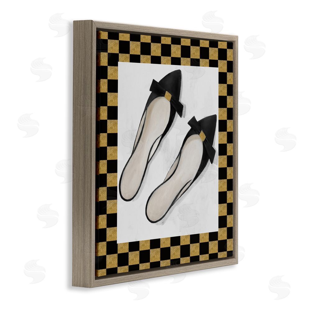 Lorenzo Collective Sleek Black Sliders Brown Floating Frame Canvas Wall Art Print