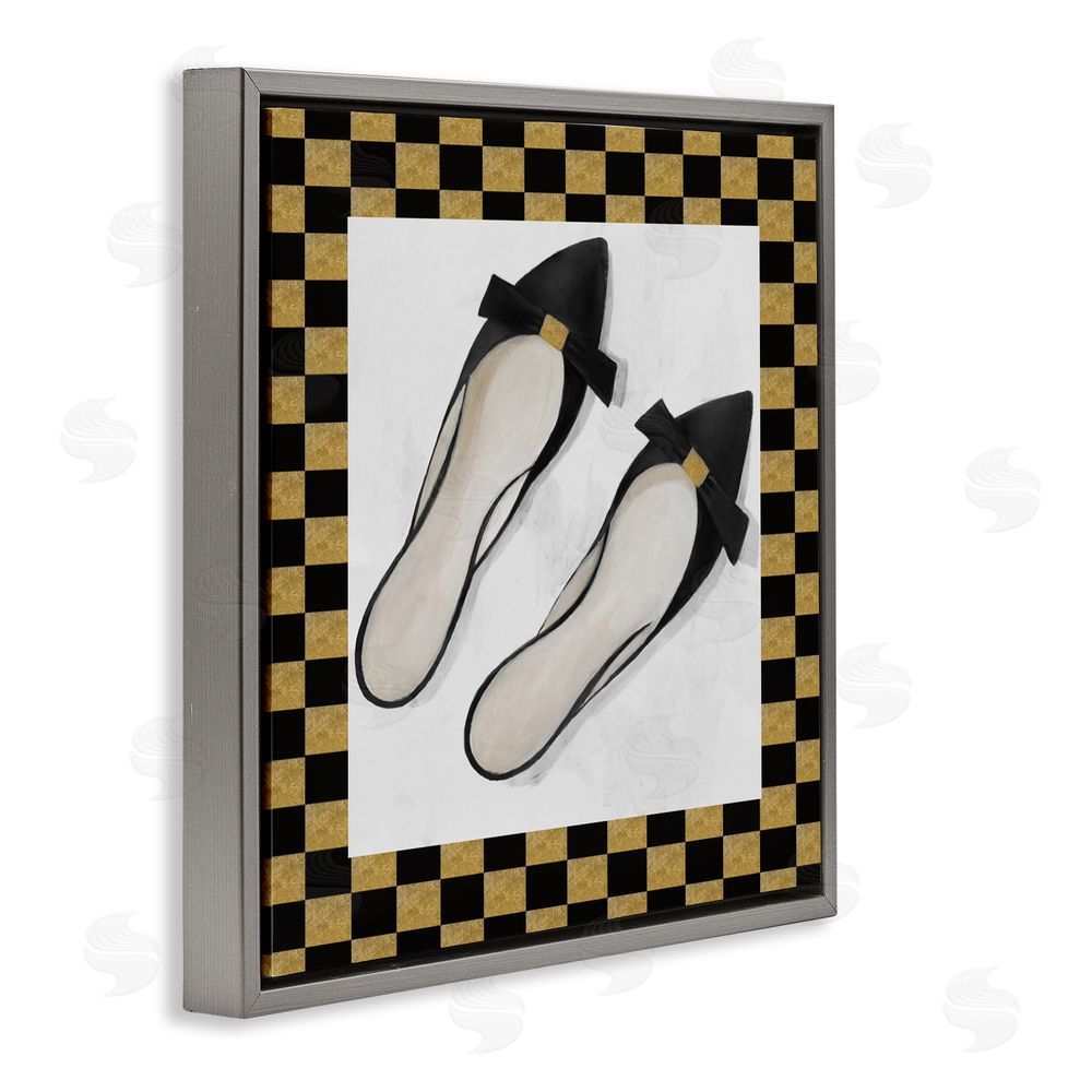 Lorenzo Collective Sleek Black Sliders Gray Floating Frame Canvas Wall Art Print