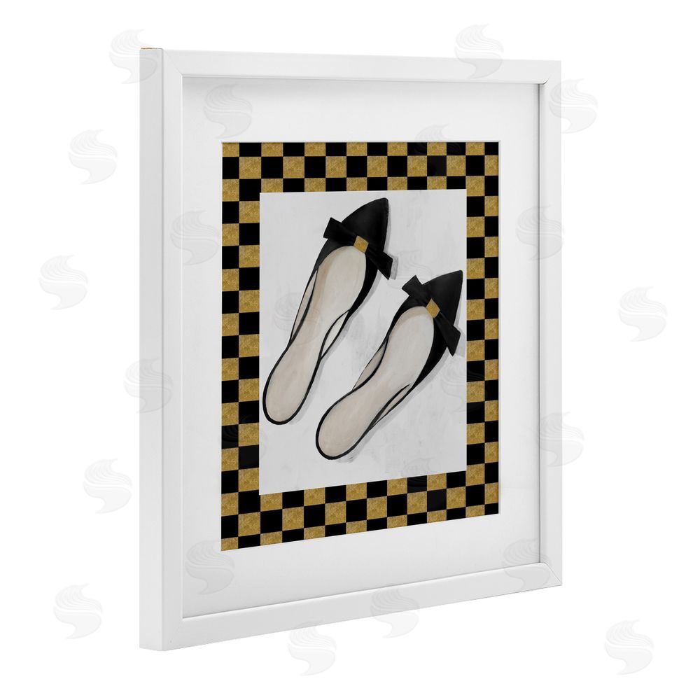 Lorenzo Collective Sleek Black Sliders White Framed Print Under Glass Wall Art
