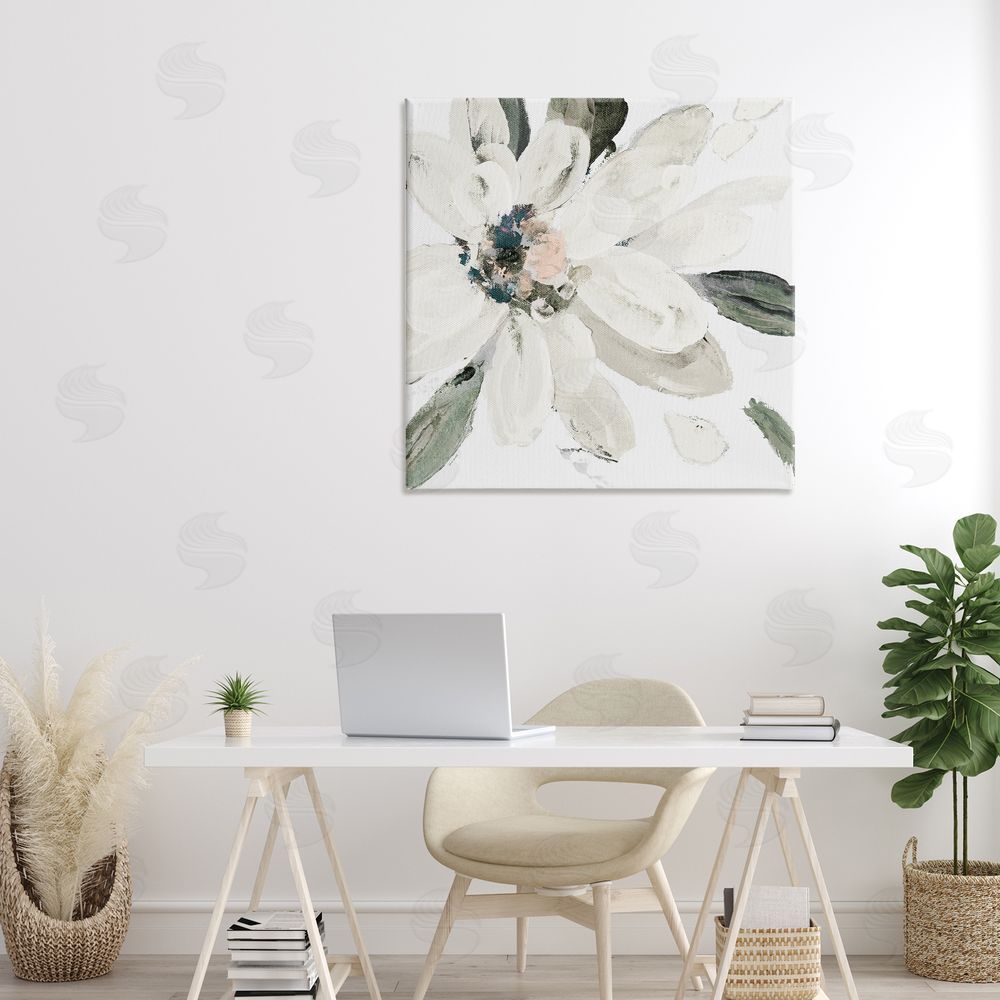 Sundance Graphics Naturally Blooming White Flower Canvas Wall Art Print in Room