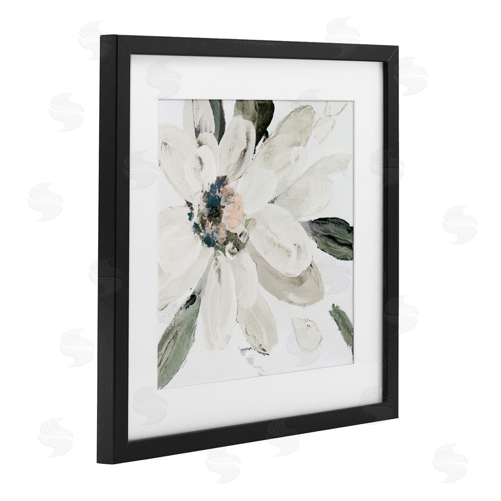 Sundance Graphics Naturally Blooming White Flower Black Framed Print Under Glass Wall Art