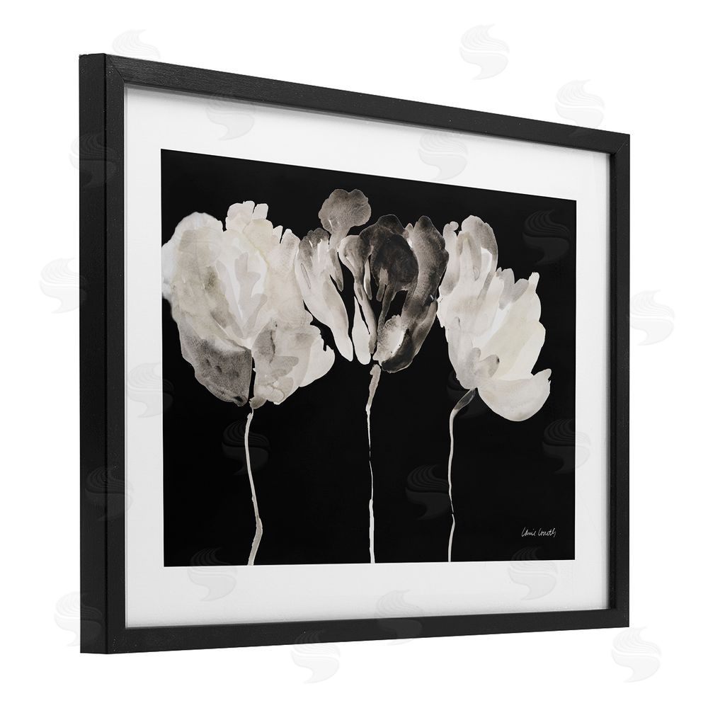 Lanie Loreth Trio In Light On Black Black Framed Print Under Glass Wall Art