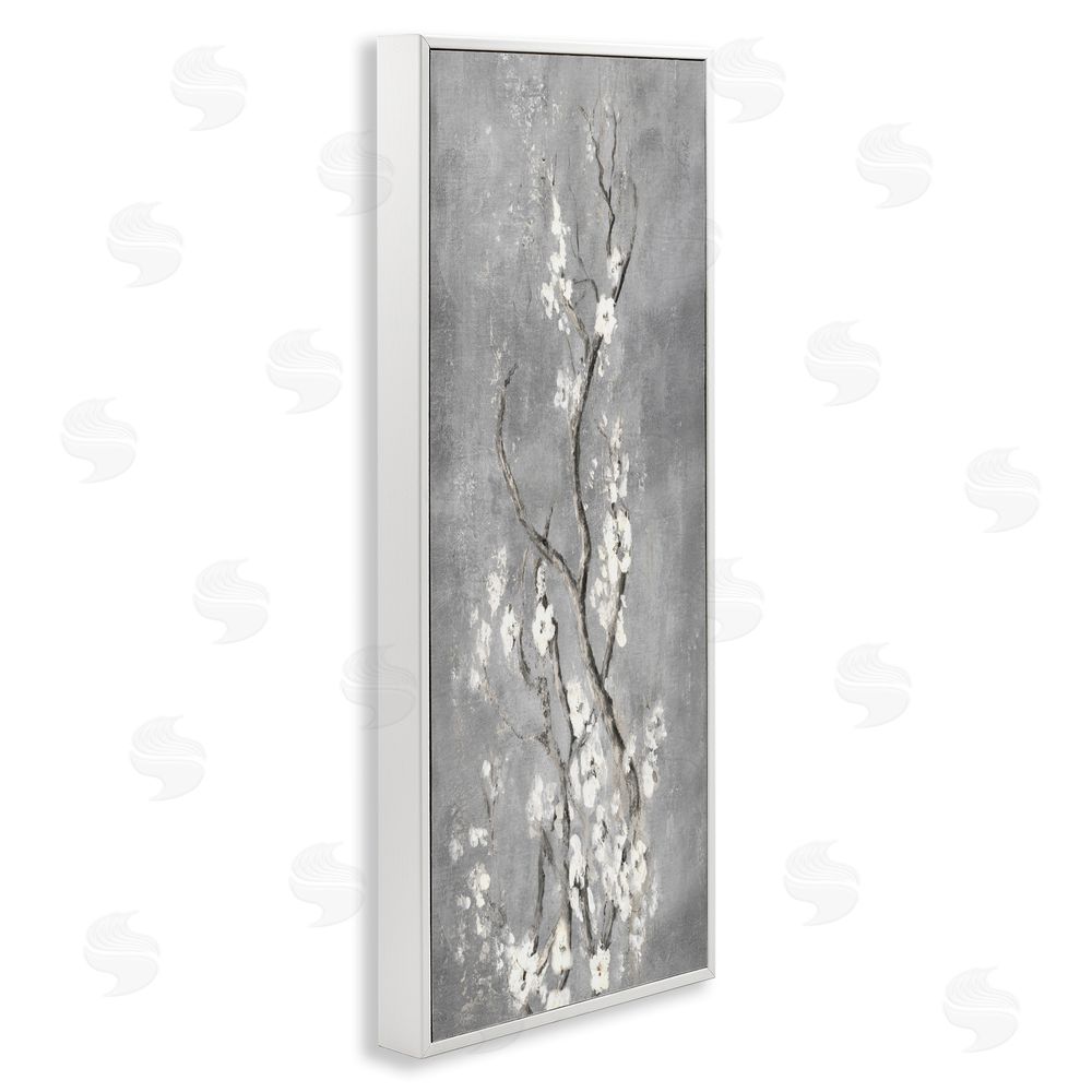 Patricia Pinto White Cherry Blossoms Reaching White Framed Giclee Wall Art Print