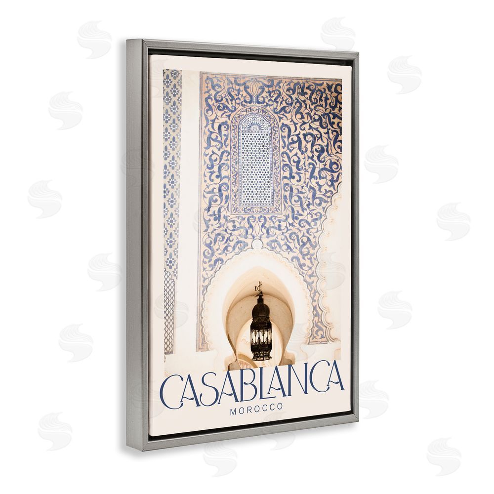 Emily Navas Ornate Casablanca Architecture Gray Floating Frame Canvas Wall Art Print
