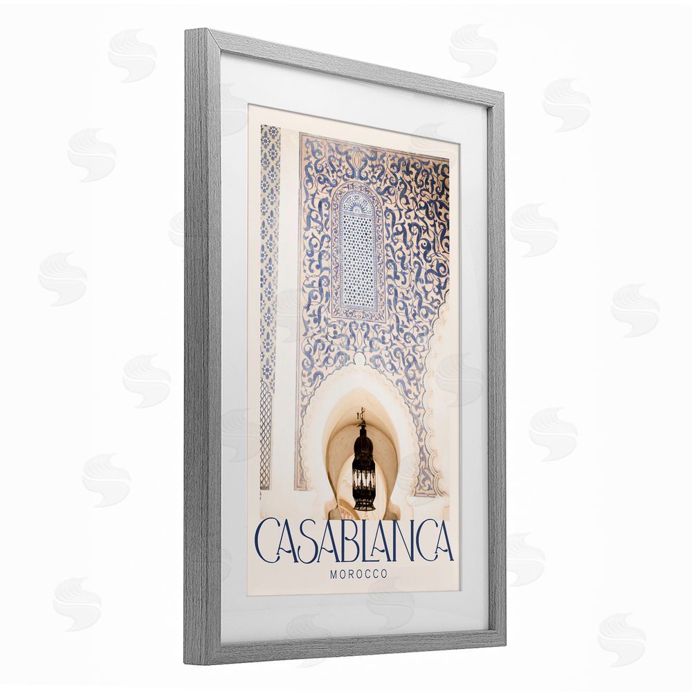 Emily Navas Ornate Casablanca Architecture Gray Framed Print Under Glass Wall Art