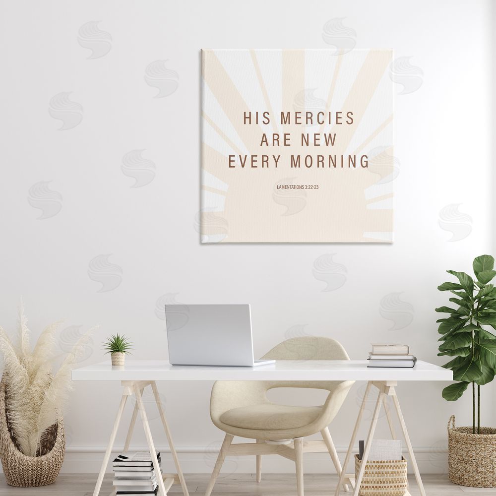 Sundance Graphics His Mercies Are New Canvas Wall Art Print in Room