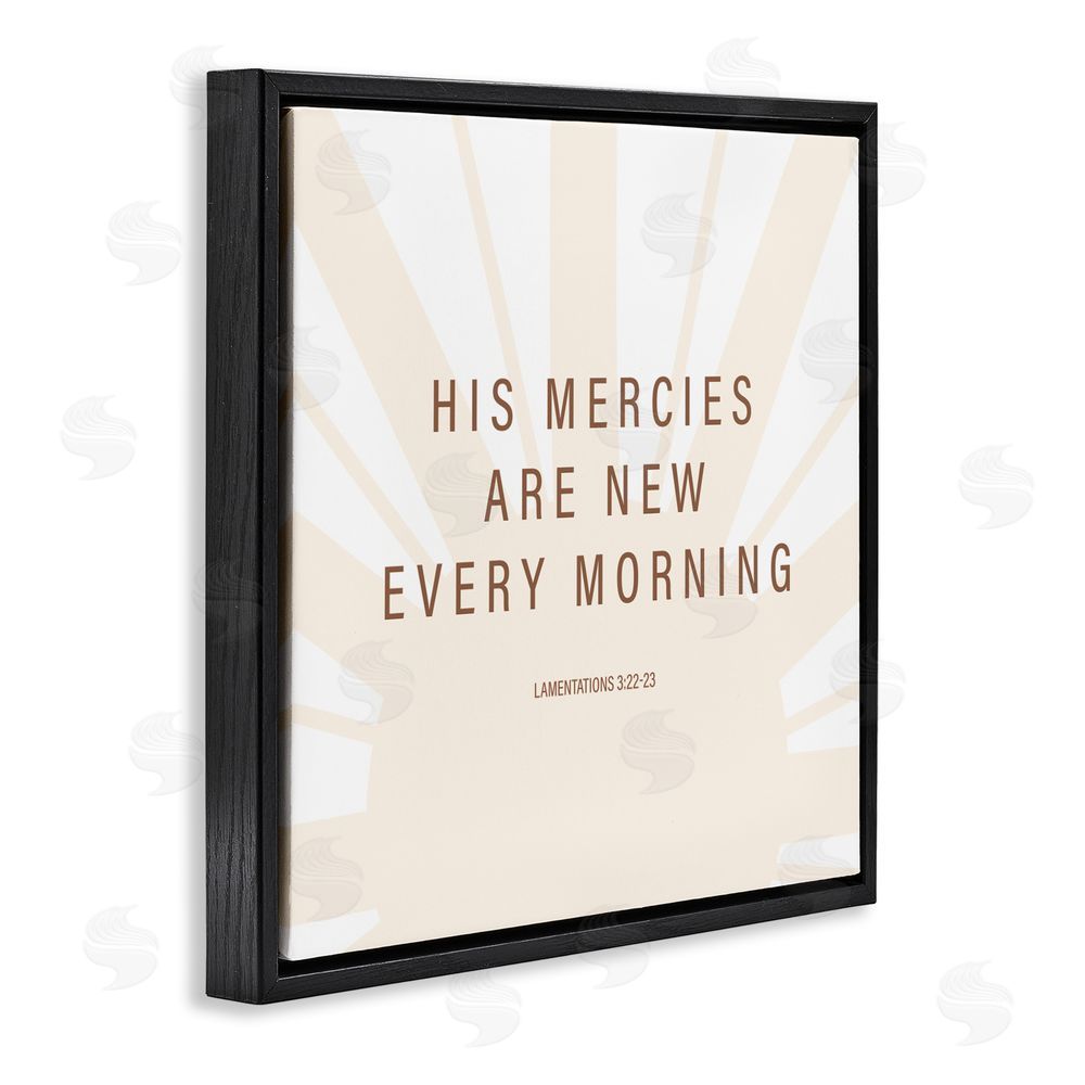 Sundance Graphics His Mercies Are New Black Floating Frame Canvas Wall Art Print