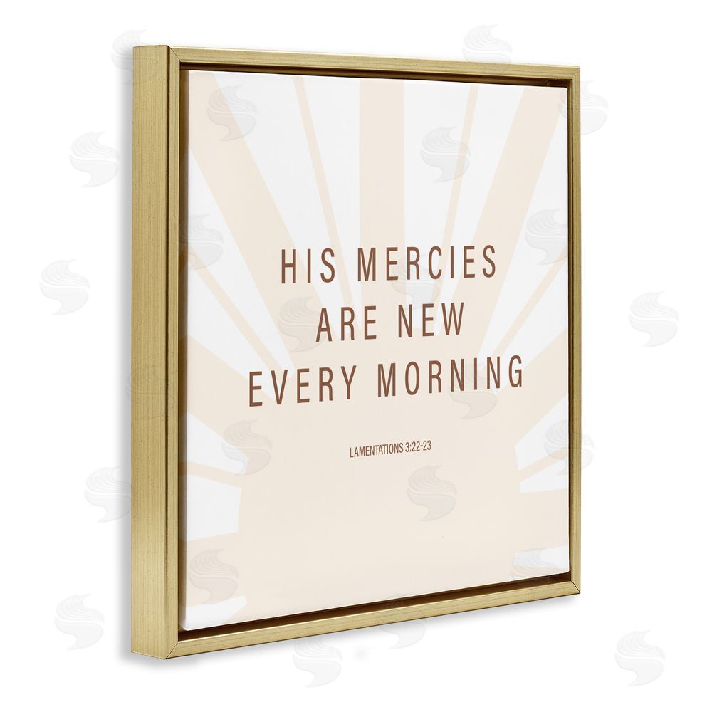 Sundance Graphics His Mercies Are New Gold Floating Frame Canvas Wall Art Print