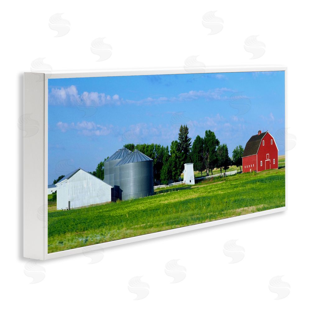 Sundance Graphics Barn with Silo White Framed Giclee Wall Art Print