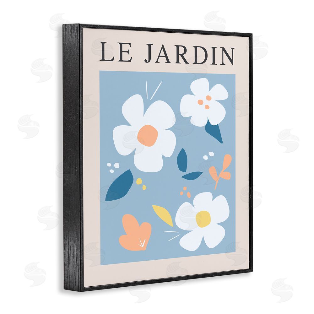 Sundance Graphics Bouncing Floral Le Jardin Black Framed Giclee Wall Art Print