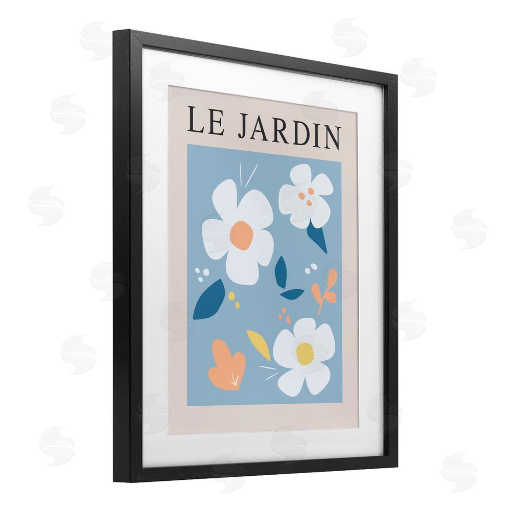 Sundance Graphics Bouncing Floral Le Jardin Black Framed Print Under Glass Wall Art