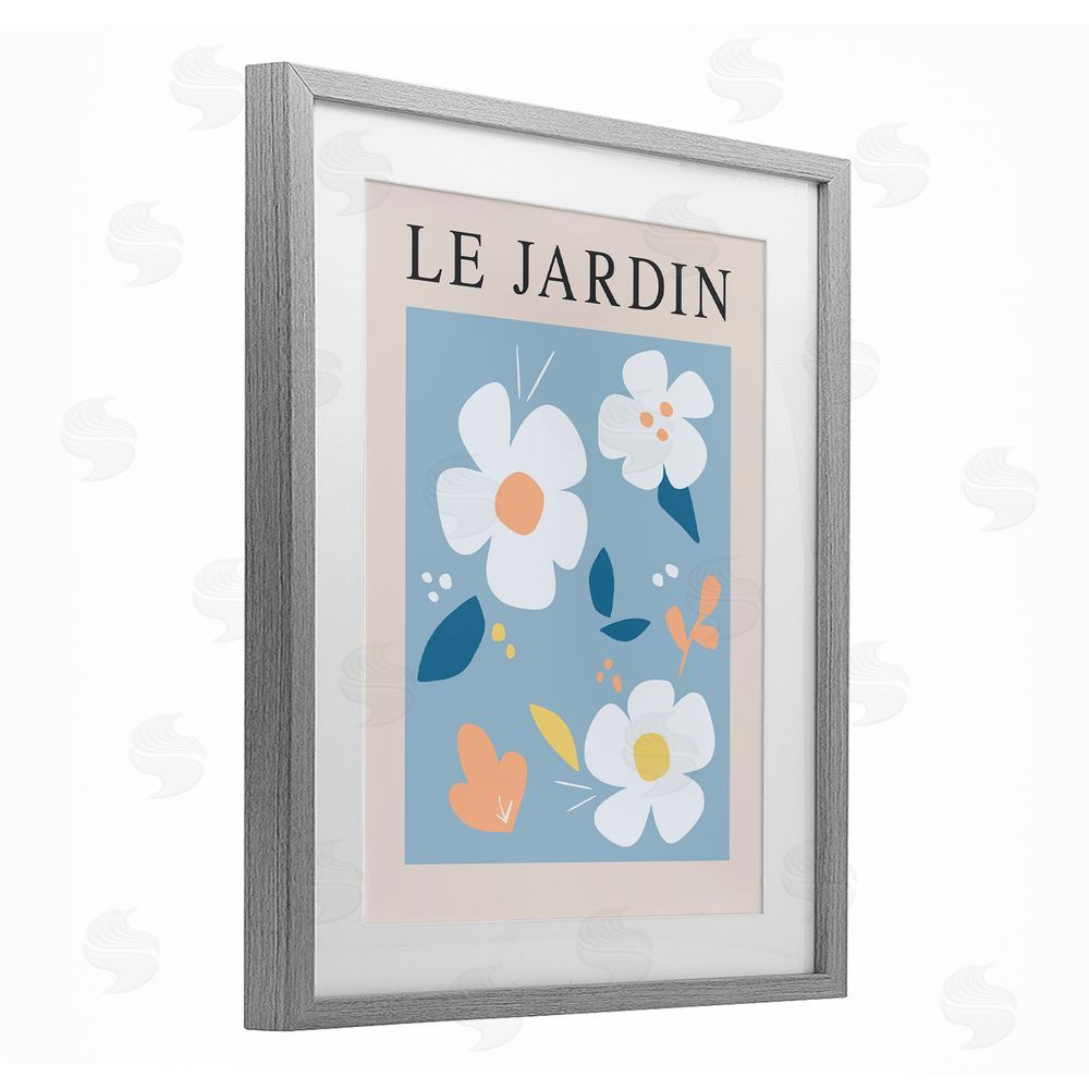 Sundance Graphics Bouncing Floral Le Jardin Gray Framed Print Under Glass Wall Art