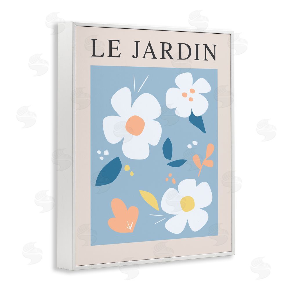 Sundance Graphics Bouncing Floral Le Jardin White Framed Giclee Wall Art Print